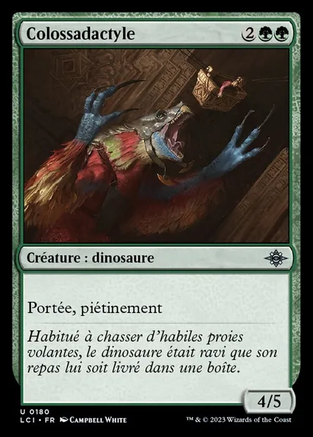 Colossadactyle, carte Magic LCI 180 — extension The Lost Caverns of Ixalan