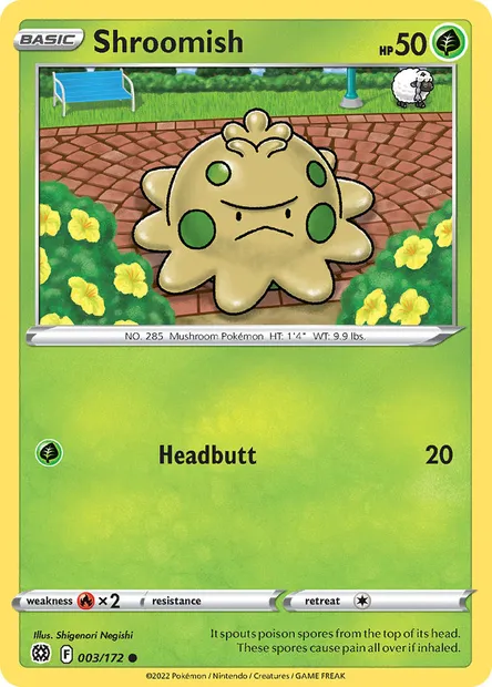 Shroomish, Pokémon card BRS 003 — Brilliant Stars set
