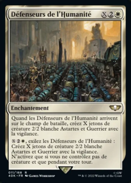 Défenseurs de l'Humanité, carte Magic 40K 11 — extension Warhammer 40,000 Commander