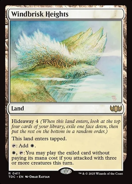 Windbrisk Heights, Magic card TDC 411 — Tarkir: Dragonstorm Commander set