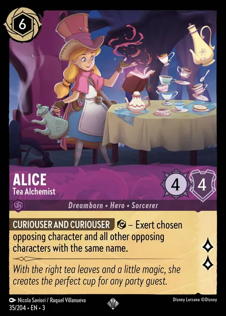 Alice - Tea Alchemist, Disney Lorcana card CH3-035 — Into the Inklands set