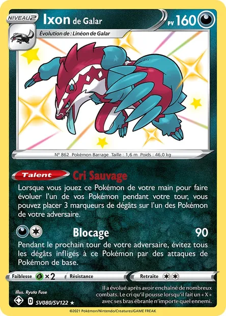 Ixon de Galar, carte Pokémon SHF SV080 — extension Destinées Radieuses