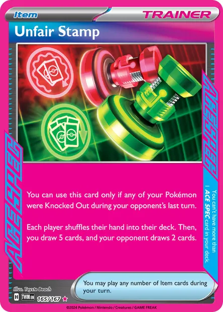 Unfair Stamp, Pokémon card TWM 165 — Twilight Masquerade set