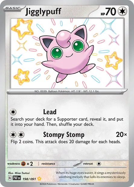 Jigglypuff, Pokémon card PAF 198 — Paldean Fates set