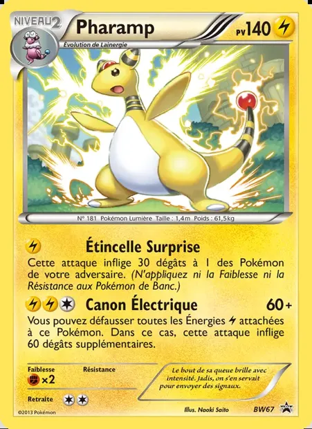 Pharamp, carte Pokémon BW 67 — extension Promo BW