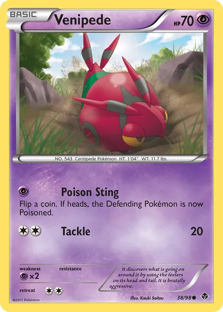 Venipede, Pokémon card EPO 38 — Emerging Powers set