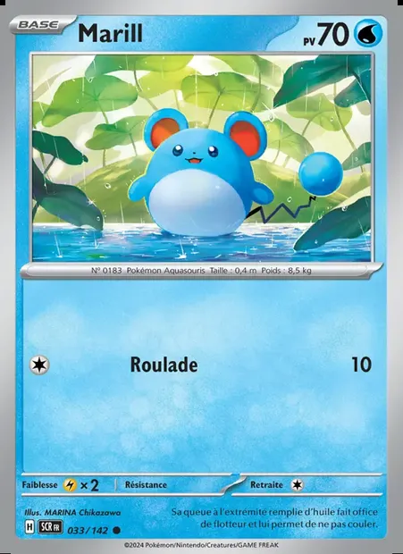 Marill, carte Pokémon SCR 033 — extension Couronne Stellaire