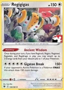 Regigigas, Pokémon card PPS 130-4 — Play! Pokémon Prize Pack Series set
