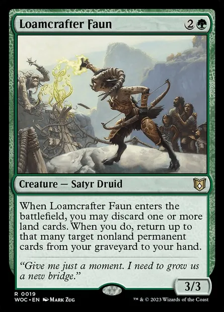 Loamcrafter Faun, Magic card WOC 19 — Wilds of Eldraine Commander set
