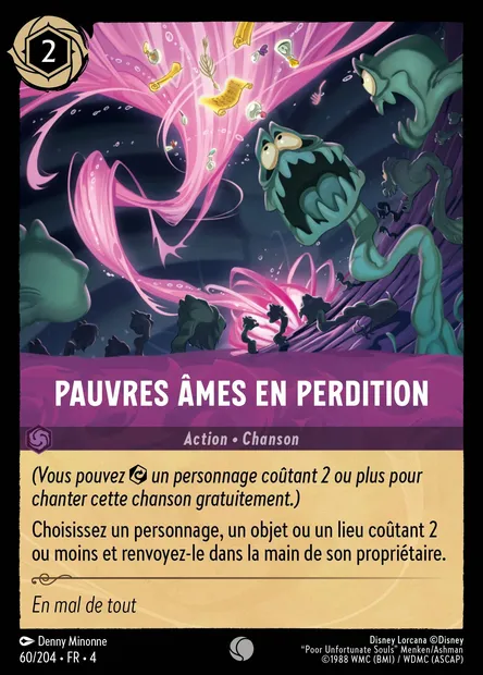 Pauvres âmes en perdition, carte Disney Lorcana CH4-060 — extension Le Retour d'Ursula