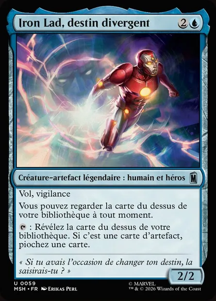 Iron Lad, destin divergent, carte Magic MSH 59 — extension Marvel Super Heroes
