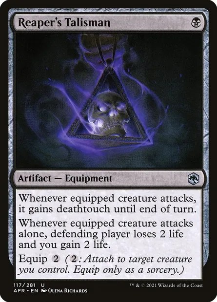 Reaper's Talisman, Magic card AFR 117 — Adventures in the Forgotten Realms set