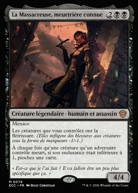 La Massacreuse, meurtrière connue, carte Magic ECC 79 — extension Lorwyn Eclipsed Commander