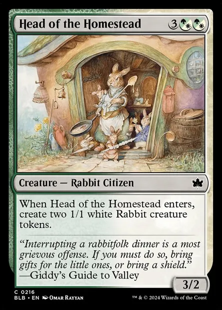 Head of the Homestead, Magic card BLB 216 — Bloomburrow set