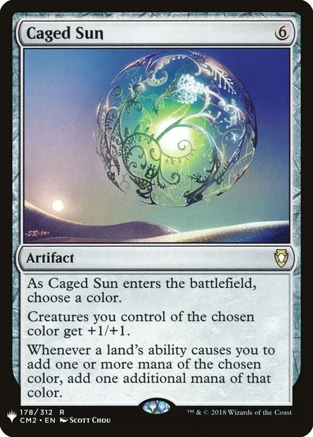 Caged Sun, Magic card PLST CM2-178 — The List set