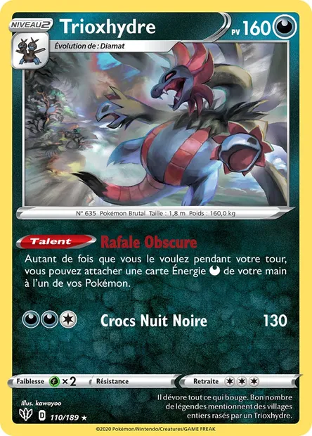 Trioxhydre, carte Pokémon DAA 110 — extension Ténèbres Embrasées
