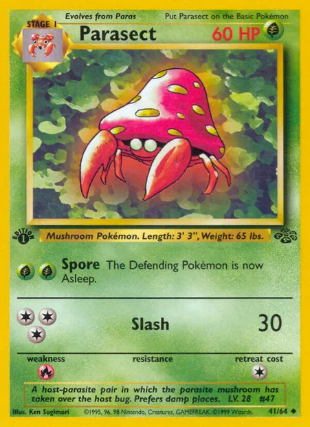 Parasect, Pokémon card JU 41 — Jungle set