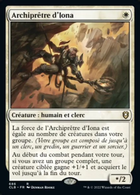 Archiprêtre d'Iona, carte Magic CLB 686 — extension Commander Légendes : la bataille de la Porte de Baldur