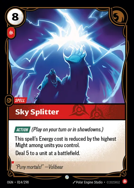 Sky Splitter, carte Riftbound OGN 014 — extension Origins