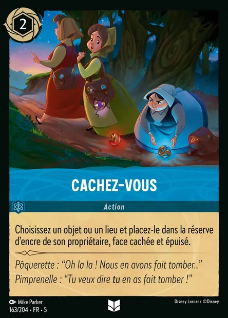 Cachez-vous, carte Disney Lorcana CH5-163 — extension Ciel Scintillant