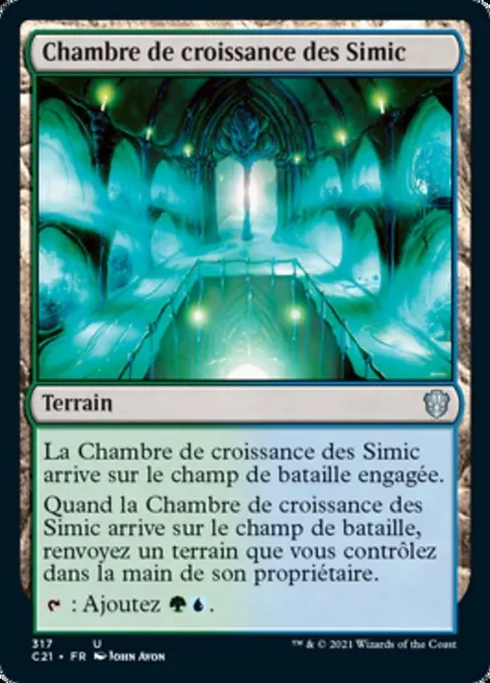 Chambre de croissance des Simic, carte Magic C21 317 — extension Commander 2021