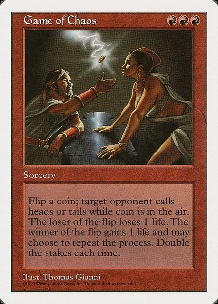 Jeu du chaos, carte Magic 5ED 232† — extension Cinquième Edition