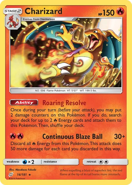 Charizard, Pokémon card TEU 14 — Team Up set