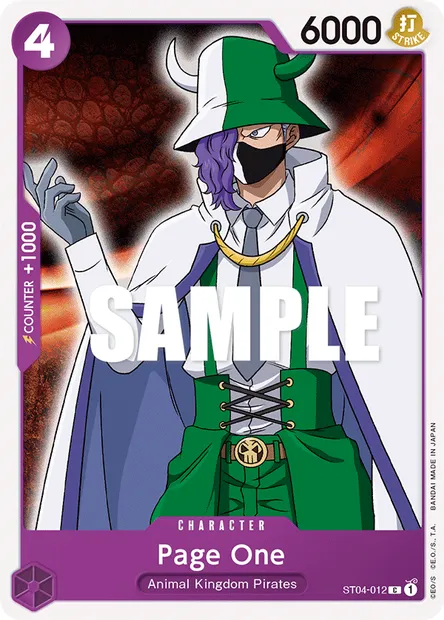 Page One, One Piece card ST04-012 — Animal Kingdom Pirates set