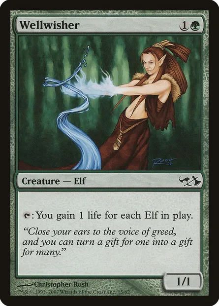 Wellwisher, Magic card DD1 15 — Duel Decks: Elves vs. Goblins set
