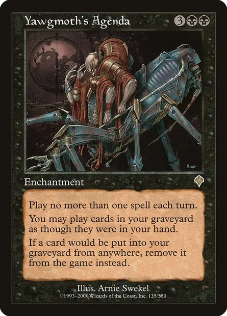 Yawgmoth's Agenda, Magic card INV 135 — Invasion set