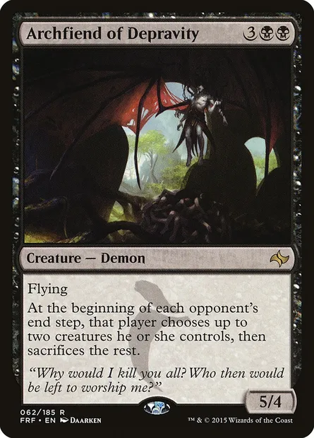 Archfiend of Depravity, Magic card FRF 62 — Fate Reforged set