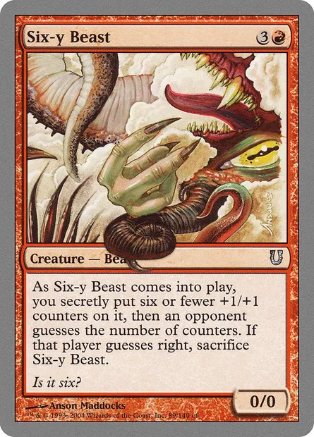 Six-y Beast, carte Magic UNH 89 — extension Unhinged