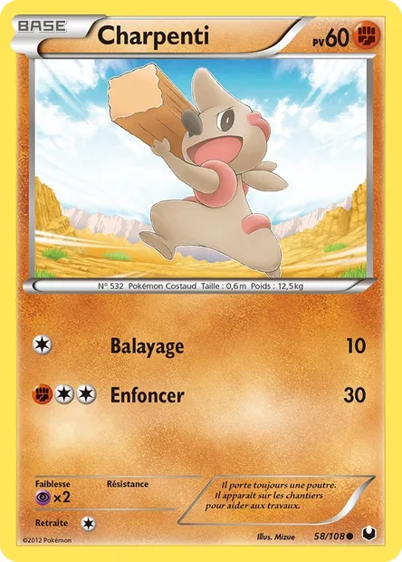 Charpenti, carte Pokémon DEX 58 — extension Explorateurs Obscurs