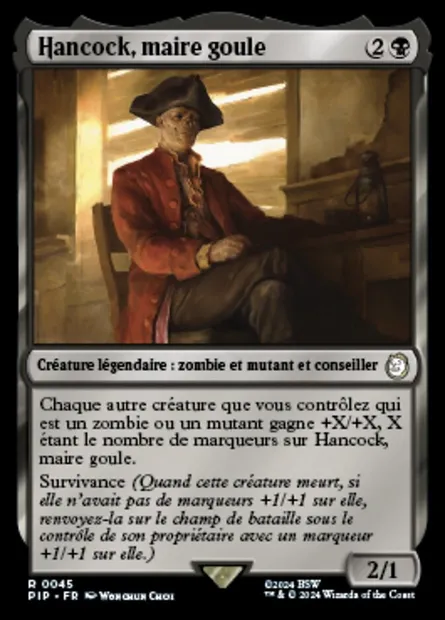 Hancock, maire goule, carte Magic PIP 45 — extension Fallout
