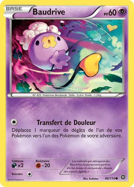 Baudrive, carte Pokémon STS 46 — extension Offensive Vapeur