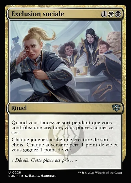 Exclusion sociale, carte Magic SOS 228 — extension Secrets of Strixhaven