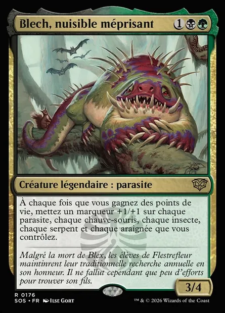 Blech, nuisible méprisant, carte Magic SOS 176 — extension Secrets of Strixhaven