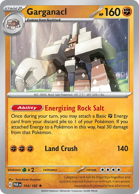 Garganacl, Pokémon card PAR 104 — Paradox Rift set