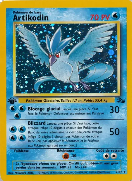 Artikodin, carte Pokémon FO 2 — extension Fossile