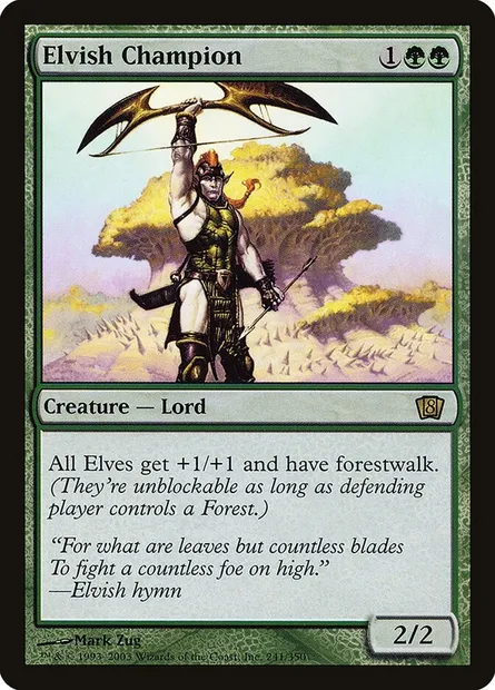 Championne elfe, carte Magic 8ED 241★ — extension Huitième Edition