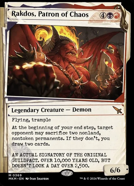 Rakdos, Patron of Chaos, Magic card MKM 369 — Murders at Karlov Manor set