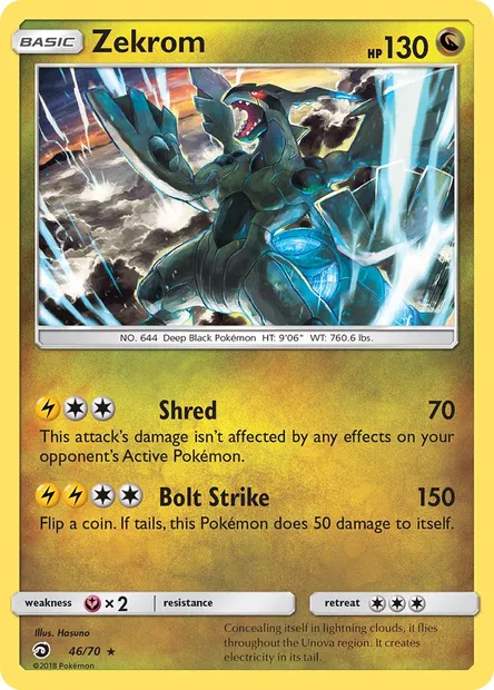 Zekrom, Pokémon card DRM 46 — Dragon Majesty set
