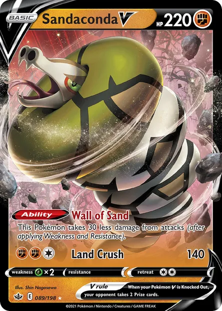 Sandaconda V, Pokémon card CRE 89 — Chilling Reign set