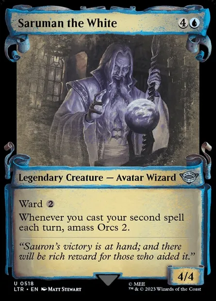Saruman le Blanc, carte Magic LTR 518 — extension Le Seigneur des Anneaux : chroniques de la Terre du Milieu