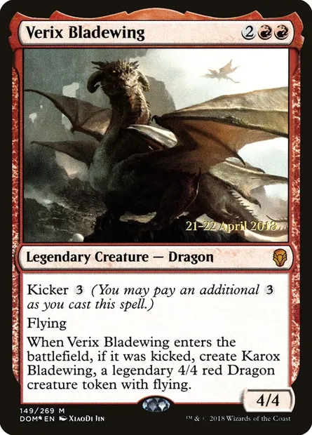 Verix Bladewing, Magic card PDOM 149s — Dominaria Promos set