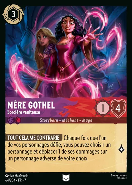 Mère Gothel - Sorcière vaniteuse, carte Disney Lorcana CH7-064 — extension L'île d'Archazia