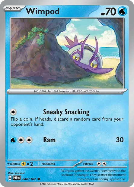 Wimpod, Pokémon card PAR 048 — Paradox Rift set