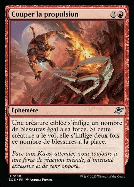 Couper la propulsion, carte Magic EOE 130 — extension Edge of Eternities