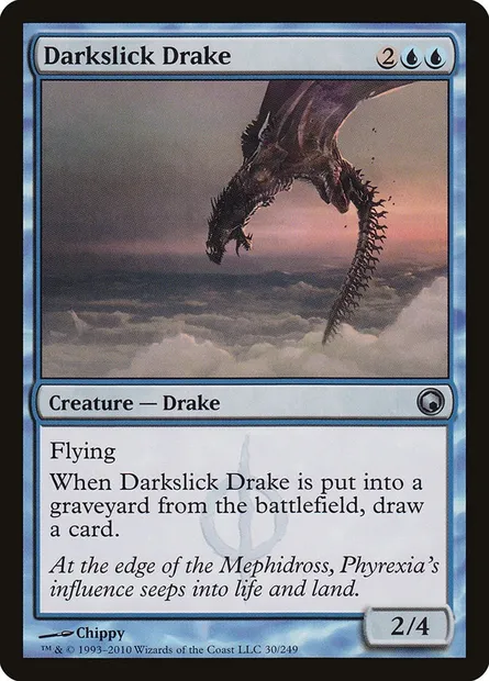 Darkslick Drake, Magic card SOM 30 — Scars of Mirrodin set