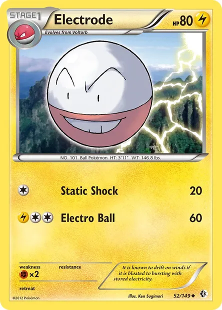 Electrode, Pokémon card BCR 52 — Boundaries Crossed set